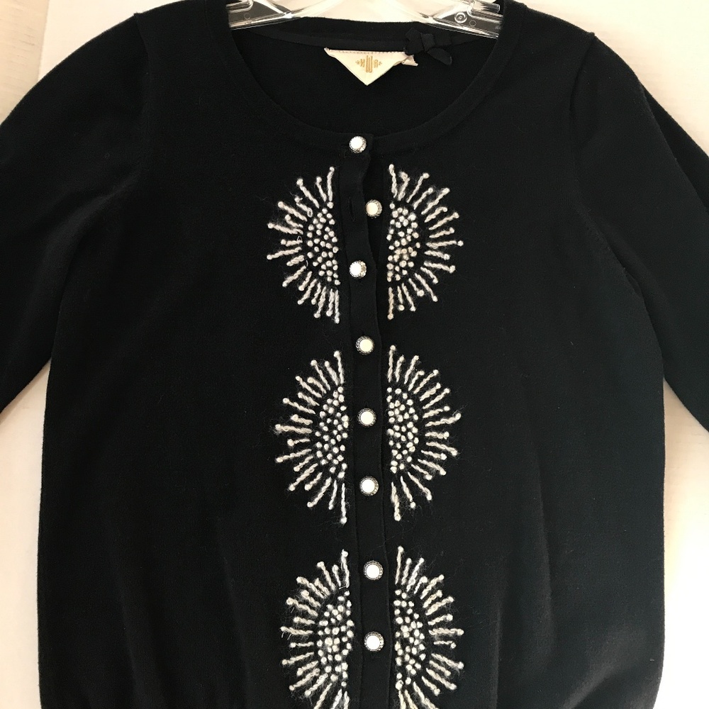 Festive Black cotton cardigan